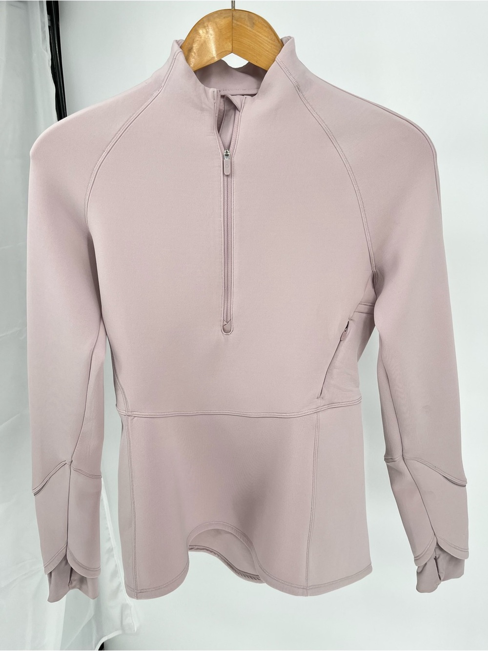 lululemon Weather Or Not 1/2 Zip Size 6 Porcelain Pink Running Top